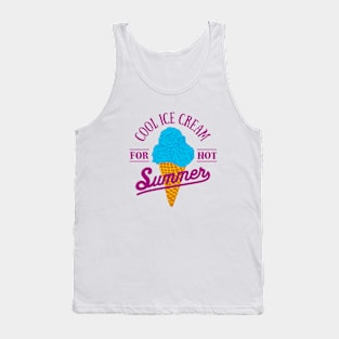 Bright Ice Cream Illustration With Lettering. For Hot Summer Tank Top